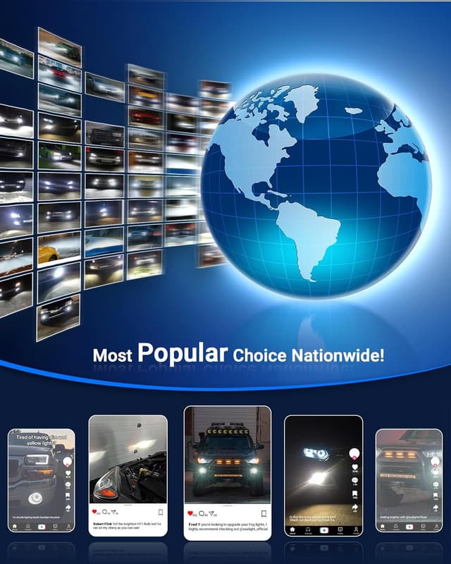 Thumbnail 6 de Marsauto H11 LED Fog Light Bulbs 10000LM