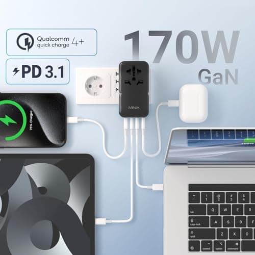 Thumbnail 2 de MINIX 170W Universal Travel Adapter 🌍 USB-C & USB-A Ports