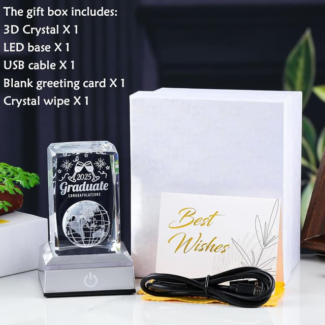 Thumbnail 6 de Movdyka 3D Crystal Graduation Plaque 2025