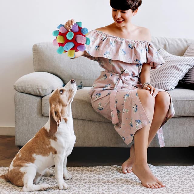 Thumbnail 6 de Larimuer Schnüffelball für Hunde (Schnüffelteppich/Schnüffelspielzeug) in Rosa & Macaron