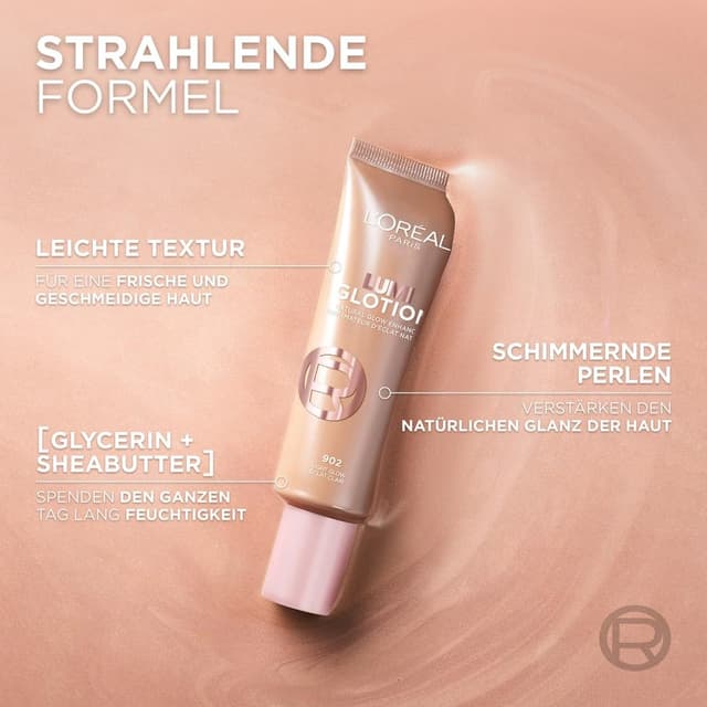 Detalle de L'Oréal Paris Lumi Glotion 902 Light Glow – flüssiger Multi-Use Highlighter für Gesicht & Körper