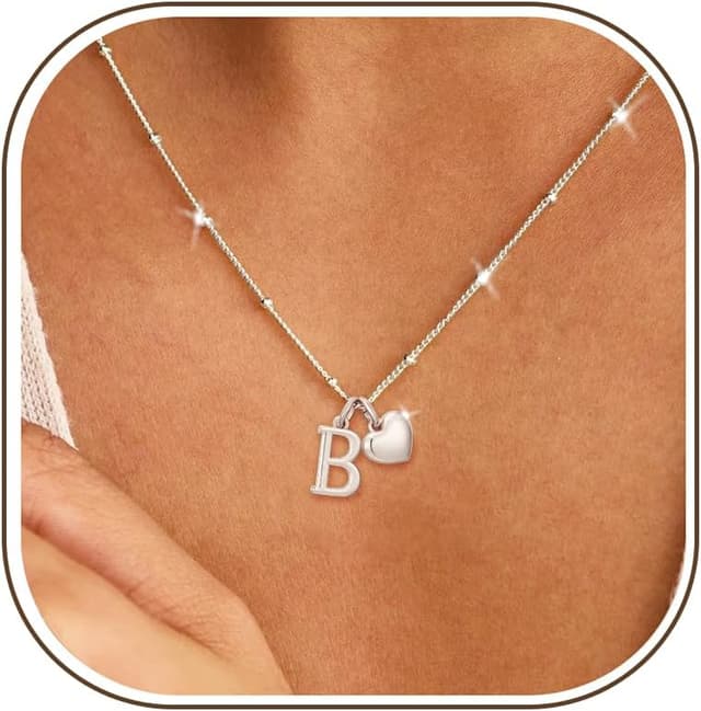 Thumbnail 6 de Smilya S925 Silver Initial Heart Necklace (Hypoallergenic) for Women