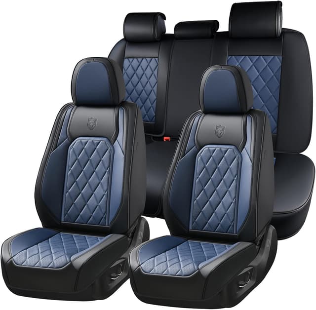 Detalle de Coverado Leather Seat Covers Full Set (Waterproof Faux Leather, Universal Fit) for 5 Seats