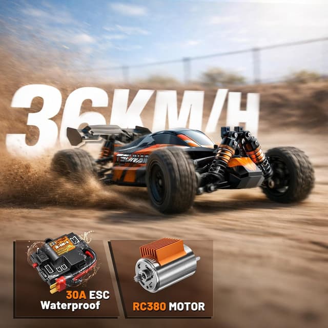 Detalle 2 de Cirmine Macchina Telecomandata Professionale 1:18 4x4 Fuoristrada fino a 36 km/h (2,4 GHz)