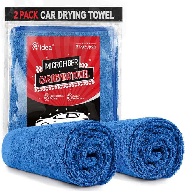Detalle de AIDEA Microfiber Towels for Cars (2-Pack), Large Scratch-Free Drying Towel for Cars, SUVs, RVs, Trucks & Boats, 24x31in, Blue