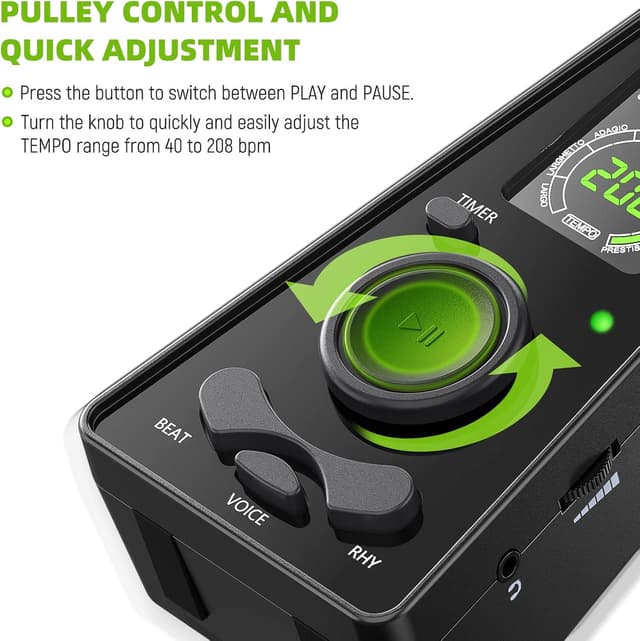 Detalle 1 de LEKATO Digital Metronome 40‑208 bpm 🎵