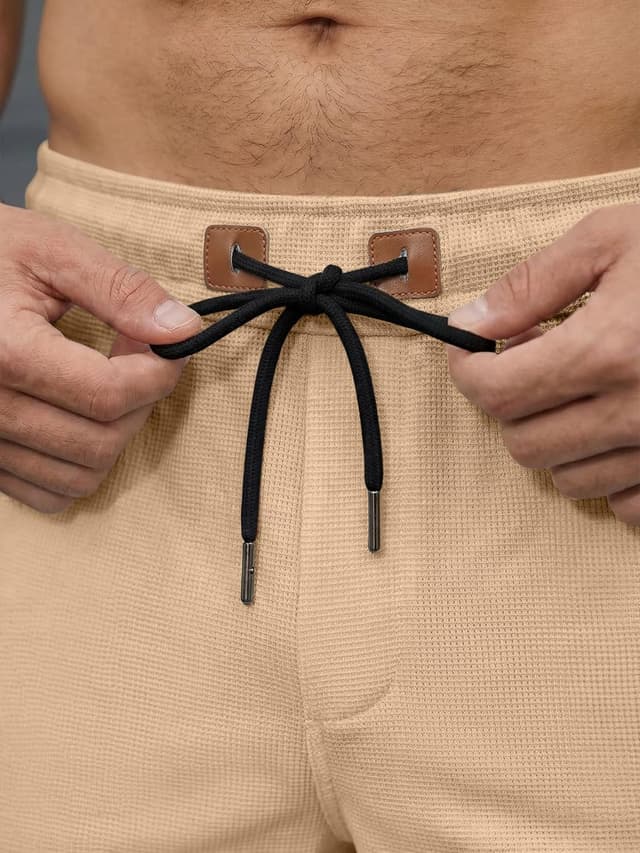 Detalle de JMIERR Men’s Casual Waffle Knit Shorts (5" or 7") with Elastic Drawstring Waist and Pockets