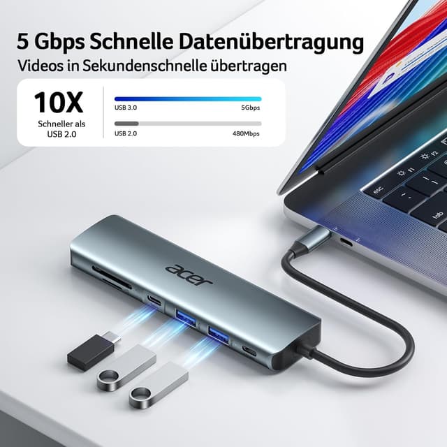 Detalle 2 de acer USB C Hub 7in1 Adapter