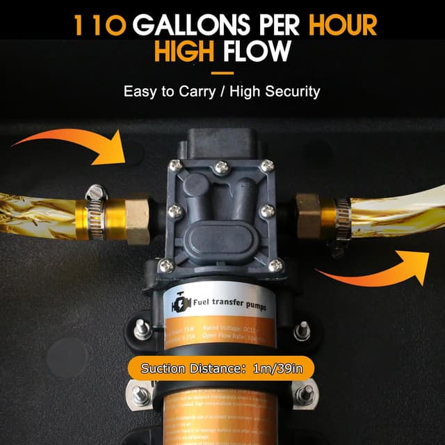 Detalle 2 de Steauty 12V 75W Fuel Transfer Pump Set (110GPH, gasoline/diesel)