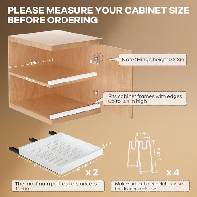 Thumbnail 3 de Seinloes Pull-Out Cabinet Organizer 21" Deep