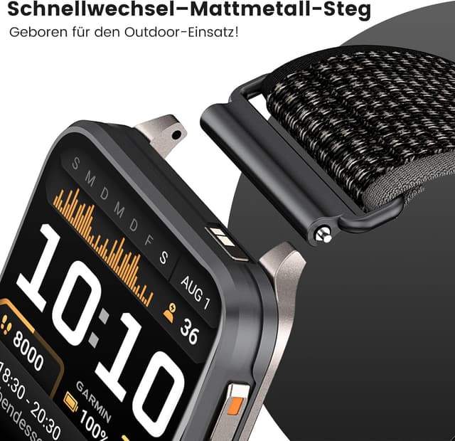 Detalle de NewJourney 24mm Nylon Armband (Trail Loop) mit Quick-Release für Garmin Venu X1 & COROS Nomad