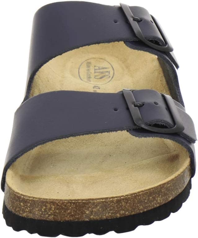 Detalle de AFS-Schuhe Herren-Pantoletten aus Leder mit verstellbarer Schnalle – Komfort für Alltag & Arbeit, Größen 36–50 (Made in Germany)