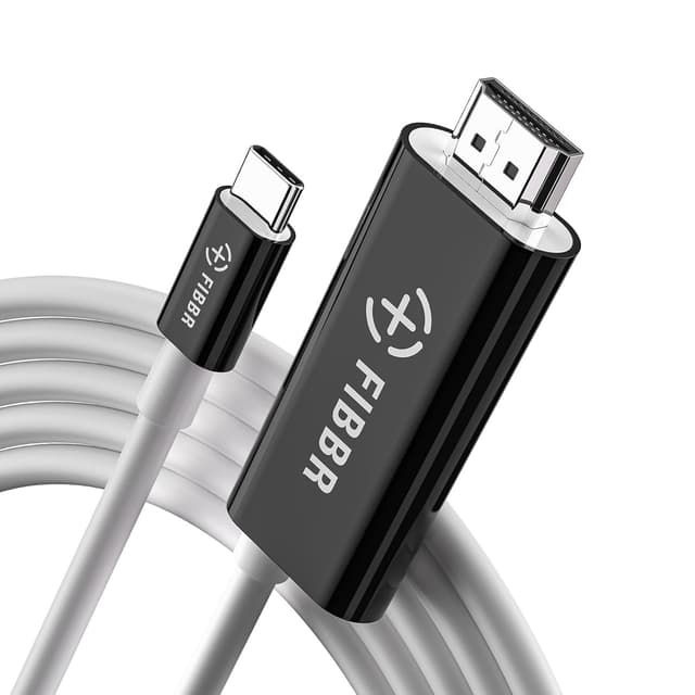 Detalle de FIBBR USB-C to HDMI Cable (2m) with 4K@60Hz and 100W PD charging for MacBook, iPad, iPhone and more