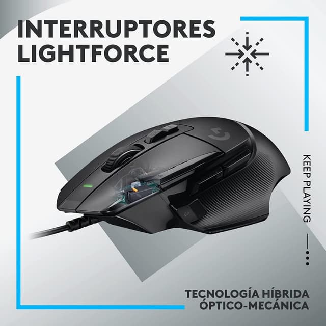 Detalle de Logitech G G502 X Ratón gaming 25.600 DPI