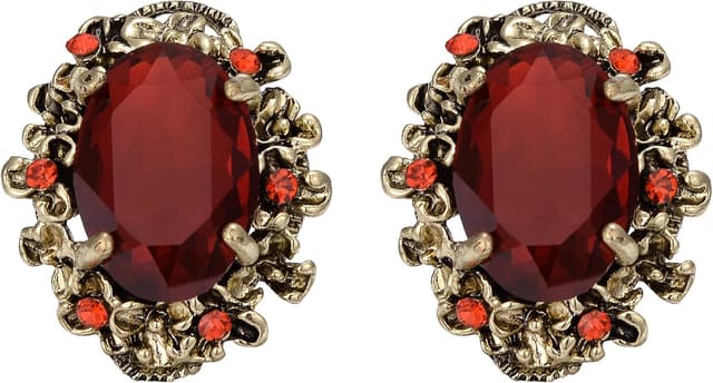 Detalle de Boucles d’oreilles Clearine Femme Victorian Style Cristal floral cameo inspiré oval