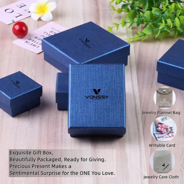 Thumbnail 5 de VONSSY Classic Heart Pendant Gemstone Necklace 18K