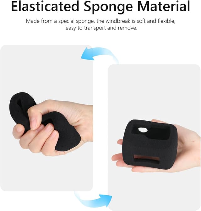 Detalle de HSU 2-Pack Foam Windslayer for Insta360 Ace Pro 2 (wind noise reduction housing)