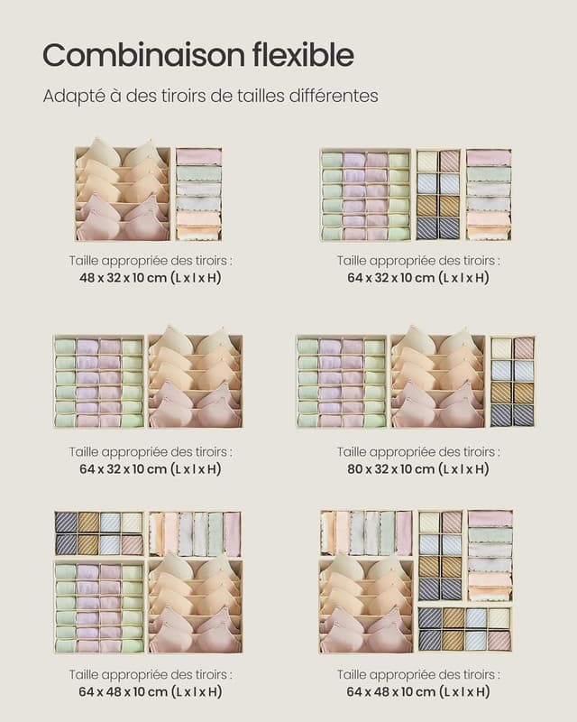 Thumbnail 4 de SONGMICS RUS008M01 organiseur tiroir 8 pièces