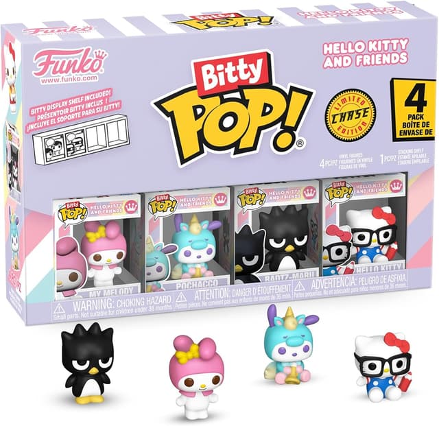 Detalle de Funko Bitty POP! 4 Pack (Sanrio) – My Melody, Pochacco, Badtz-Maru & Mystery Mini Figure