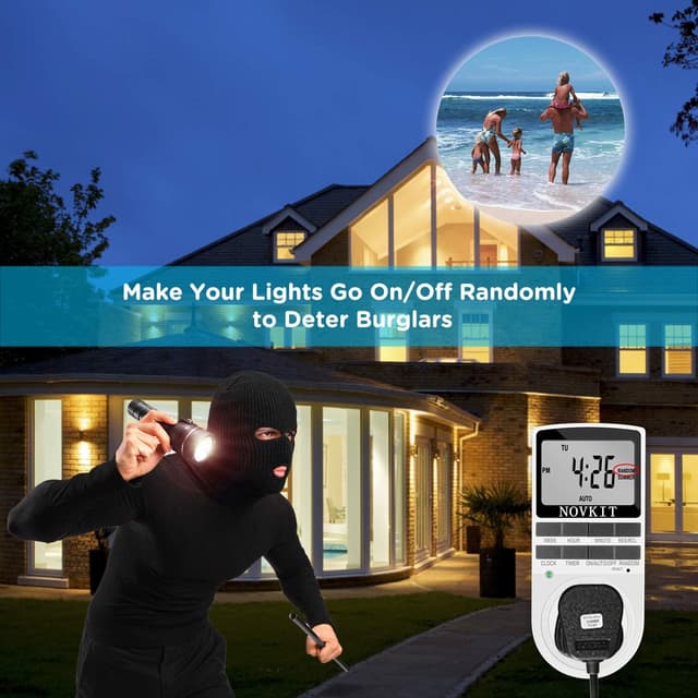 Thumbnail 3 de NOVKIT Digital Security Timer Plug 2-pack, 13A ⏲