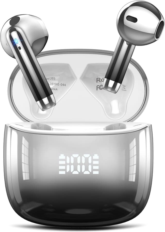 Detalle de Bluetooth 5.3 In-Ear-Kopfhörer mit ENC & 48 Std Spielzeit – kabellose Ohrhörer (Schwarz)