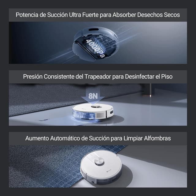 Thumbnail 4 de EZVIZ RE4 Plus: Robot Aspirador y Friegasuelos con Autovaciado 🧹