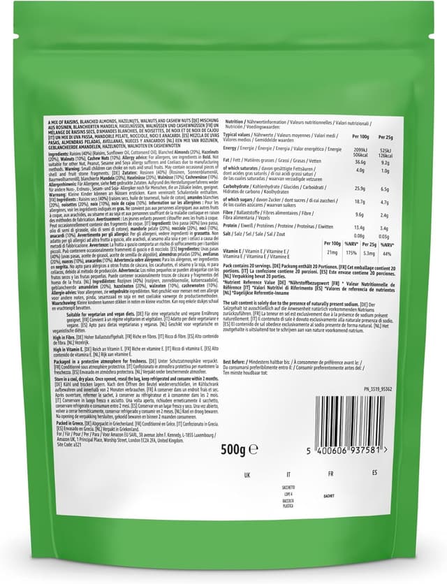 Thumbnail 1 de By Amazon Frutos Secos y Uvas Pasas 500g 🍇🥜