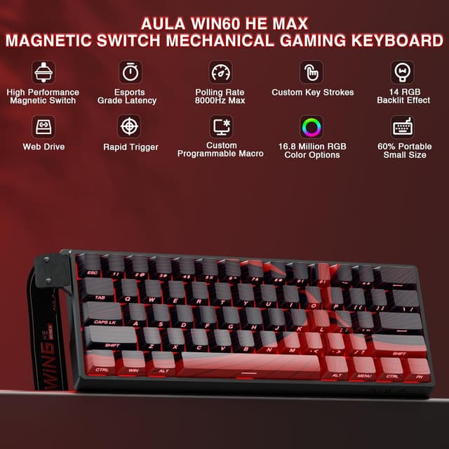 Detalle 2 de AULA WIN60HE MAX Gaming Tastatur mit 8000 Hz