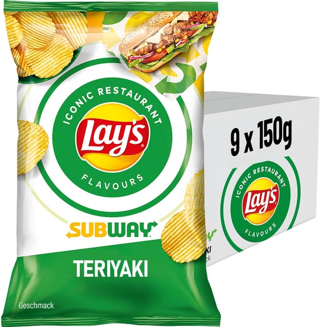 Detalle 2 de Lay’s Teriyaki knusprige Kartoffelchips im Party-Set (9 x 150 g) – gewürzt für den geselligen Snack
