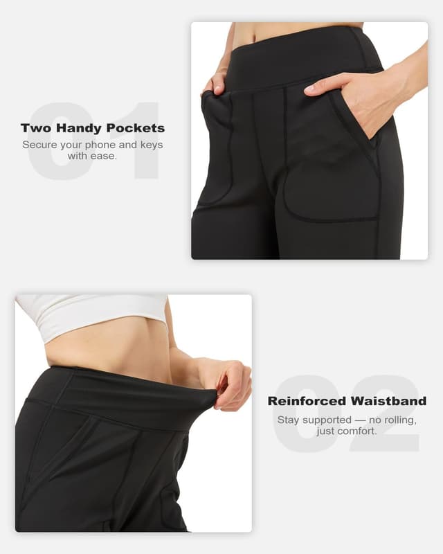 Detalle de Zylioo Tall Women Flared Leggings (Extra Long Boot Cut Yoga Pants) with Pockets