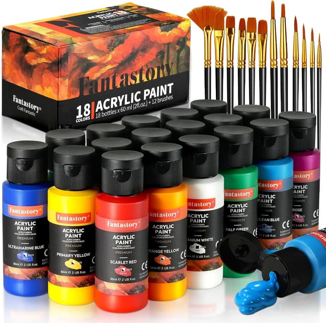 Detalle de Acrylfarben Set 18 Farben 60 ml mit Pinseln