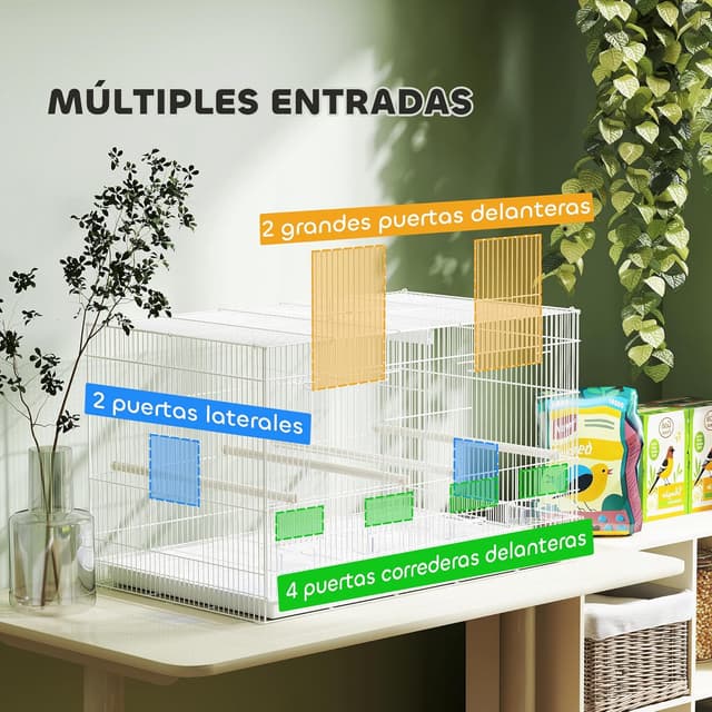 Thumbnail 4 de PawHut jaula para pájaros 76x46x46 cm