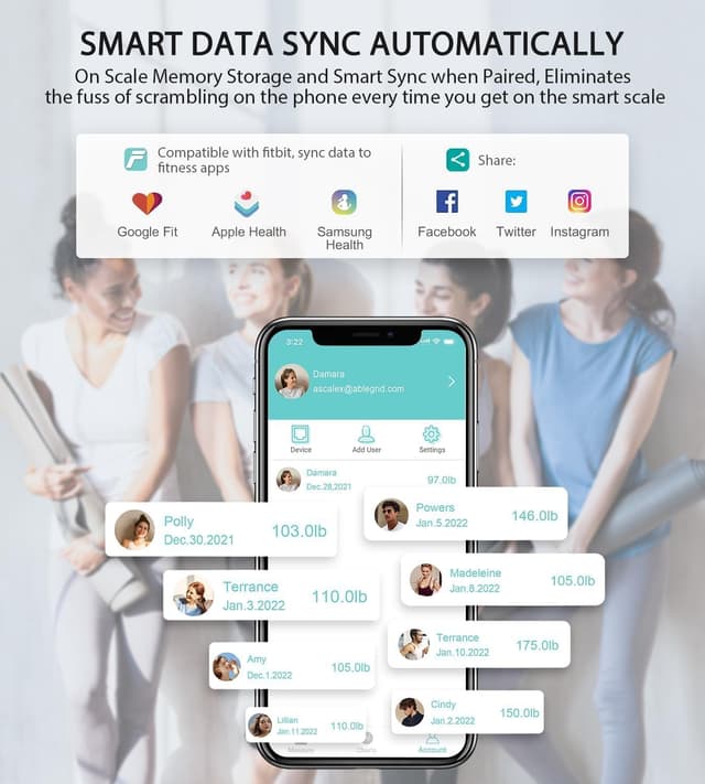 Thumbnail 6 de ABLEGRID Body Fat Scale with 16 Metrics ⚖
