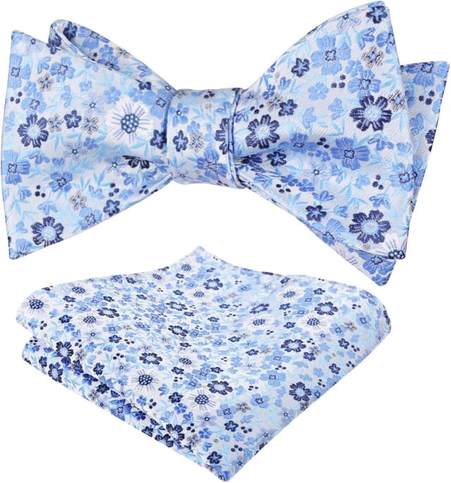 Detalle de Mens floral bow tie set with 24 cm pocket square