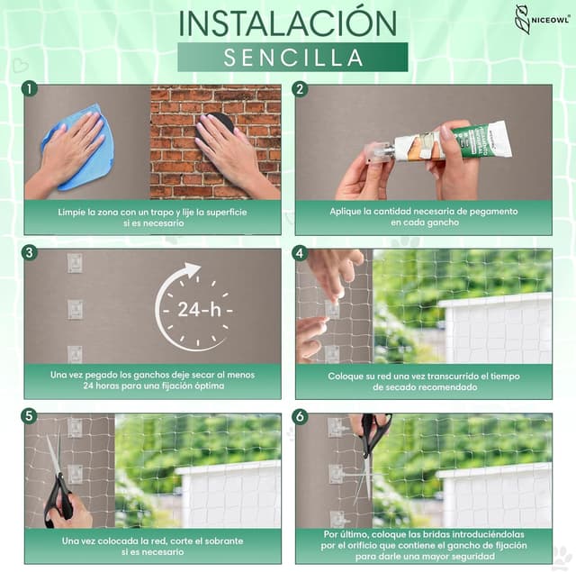 Thumbnail 5 de NICEOWL Kit fijación red para gatos