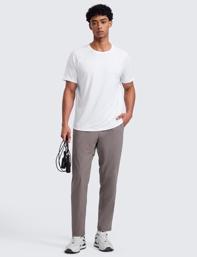 Detalle de CRZ YOGA Maglietta uomo leggera traspirante con assorbimento umidità per corsa, palestra e allenamenti