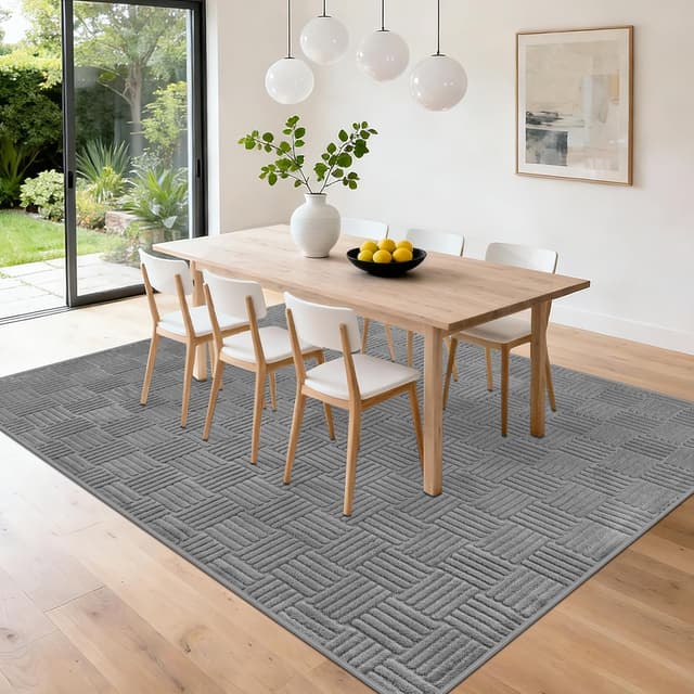 Thumbnail 6 de VSIWB Living Room Rug 160 x 230 cm in Grey – washable, non-slip and soft fluffy floor mat