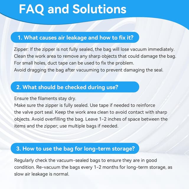 Detalle de Creality 3D Filament Aufbewahrungsbeutel Vakuumbeutel Kit (12er) – Filament trocken halten & vor Staub schützen