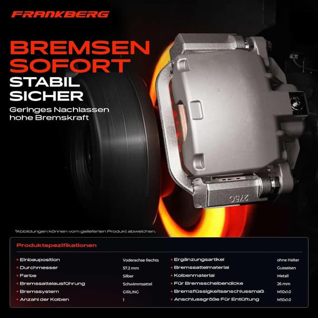 Thumbnail 2 de Frankberg Bremssattel Vorderachse Rechts 57 mm
