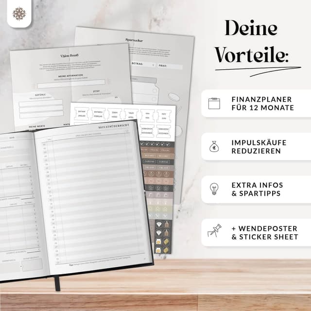 Detalle de Lebenskompass Pracht Budgetplaner für 12 Monate