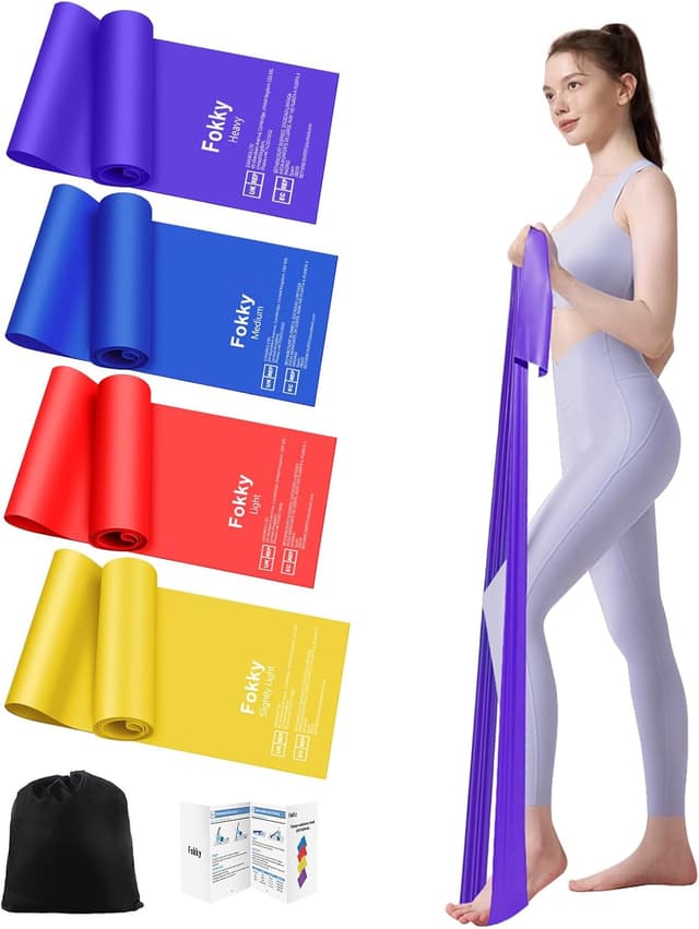 Detalle de Fokky Elastici Fitness Set di 4 (1,8 m) con 4 livelli di resistenza