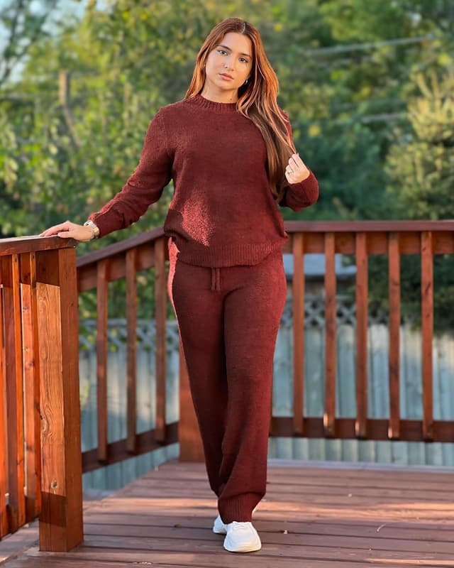 Thumbnail 4 de luvamia Women's Casual Pajama Set Fuzzy Fleece Loungewear đ