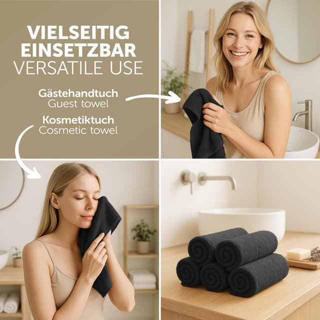 Detalle 2 de Blumtal Gästehandtücher Set 12-teilig 30 x 30 cm