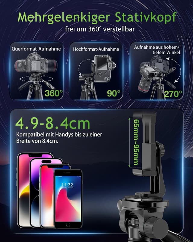 Detalle 1 de CAMBOFOTO Aluminium Kamerastativ 188 cm