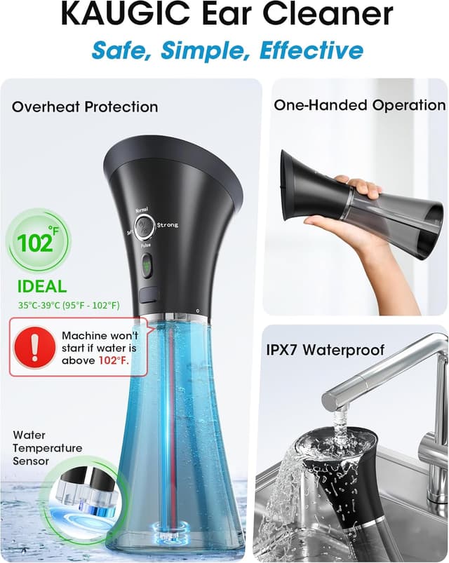 Detalle 2 de KAUGIC Ear Wax Removal Kit with Camera — electric ear cleaner with visual inspection and gentle irrigation