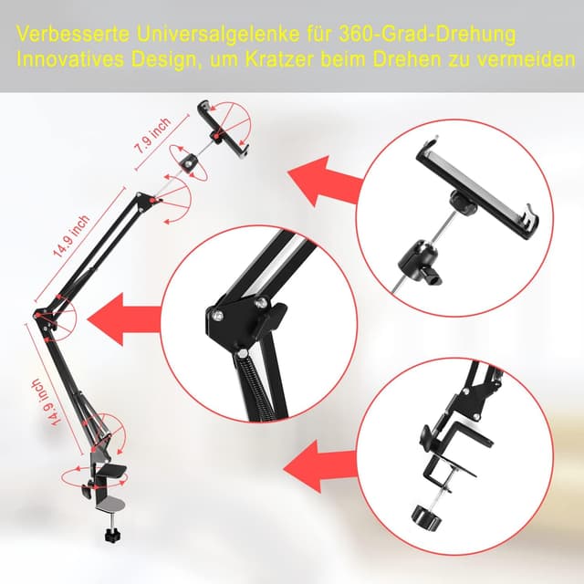 Detalle 2 de Supporto tablet da letto con braccio 12,9