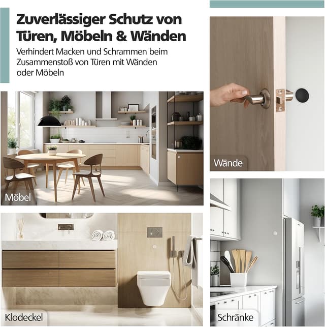 Detalle 1 de virea Türstopper-Set (10 Stück) transparent, selbstklebend – 40 x 8 mm zum Schutz von Wänden und Möbeln