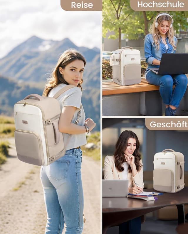 Detalle 2 de LOVEVOOK Ryanair Handgepäck 40x30x20 cm Khaki Beige