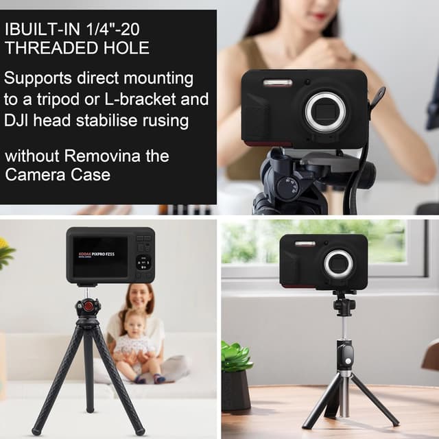 Thumbnail 6 de Elonbo Soft Silicone Case for Kodak PIXPRO FZ55 (Black) – protective lens cover sleeve