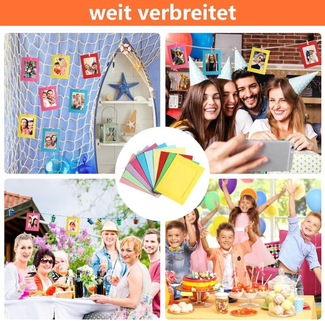 Thumbnail 6 de RUGLAMZHIP 30er Papier-Bilderrahmen aus Kraftpapier (15,2 x 11,5 cm) mit Holzklammern & Hanfseil für Fotogirlanden